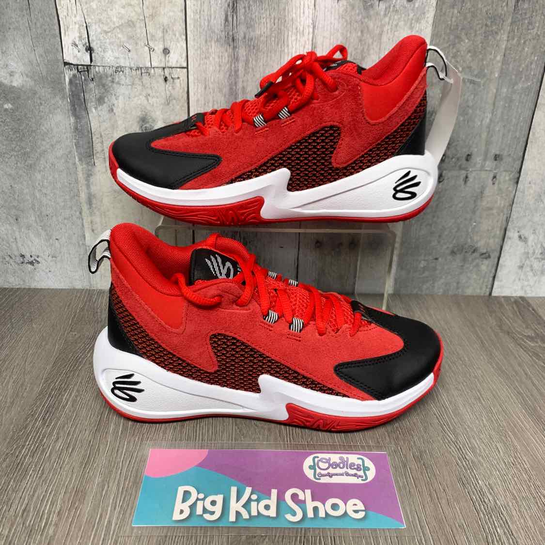 Size 5 Red/Black Sport Brand Sneakers