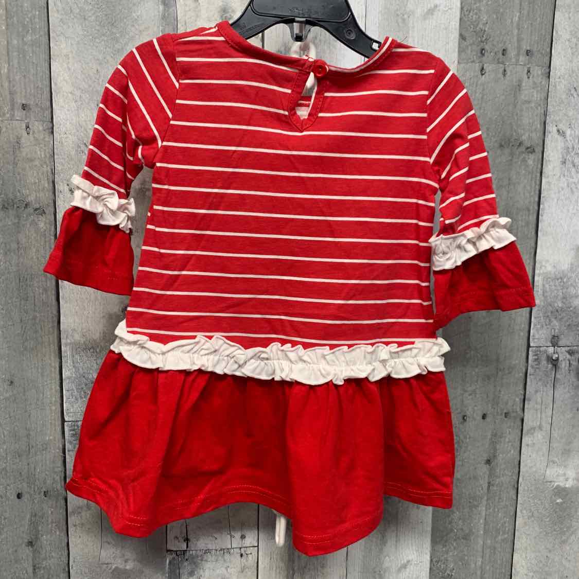 Size 18 Months Red/White Little Lass Long Sleeve Shirt