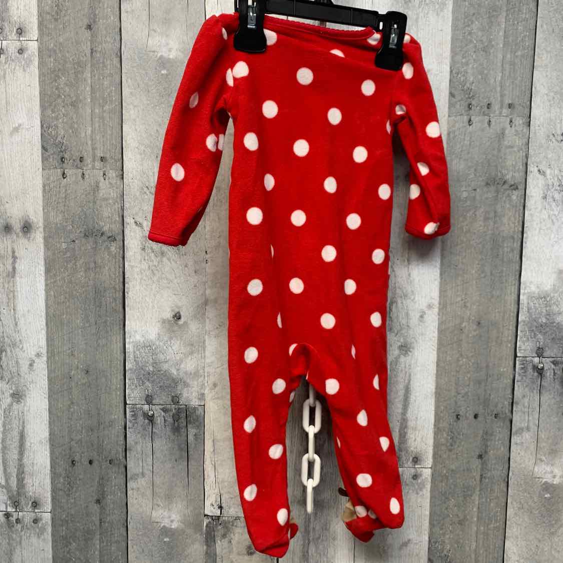 Size 9 Months Red Print Just One You Footy PJs