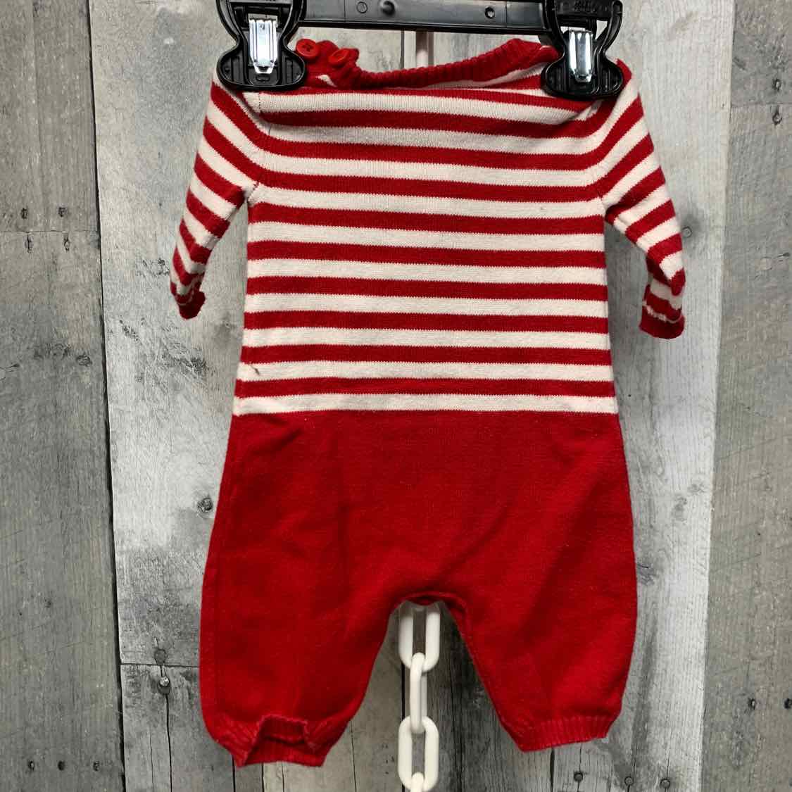 Size Newborn Red Striped Starting Out Romper