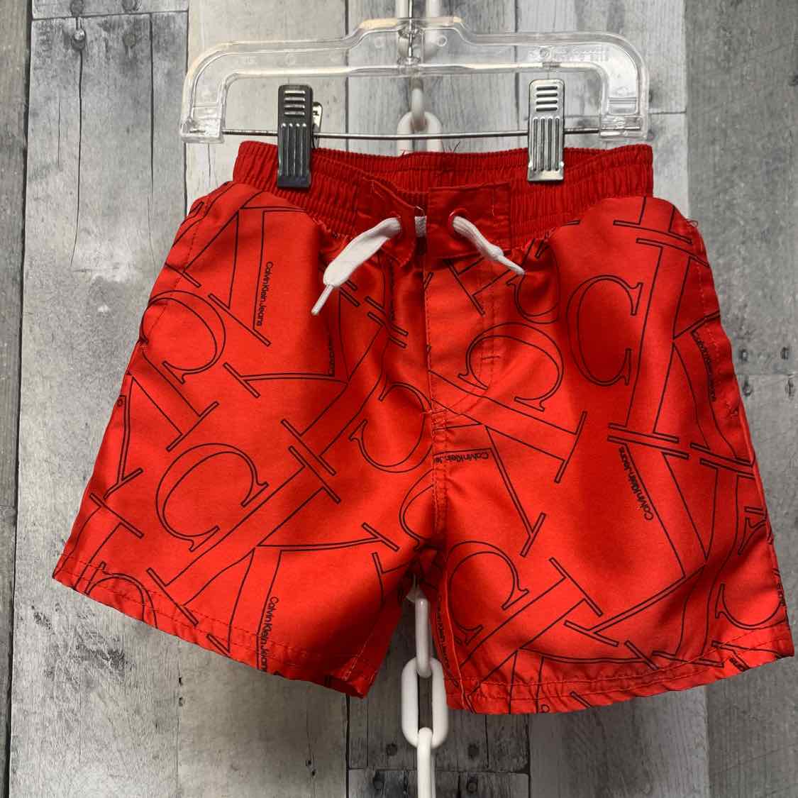 Size 18 Months Red Print Calvin Klein Swim Trunks