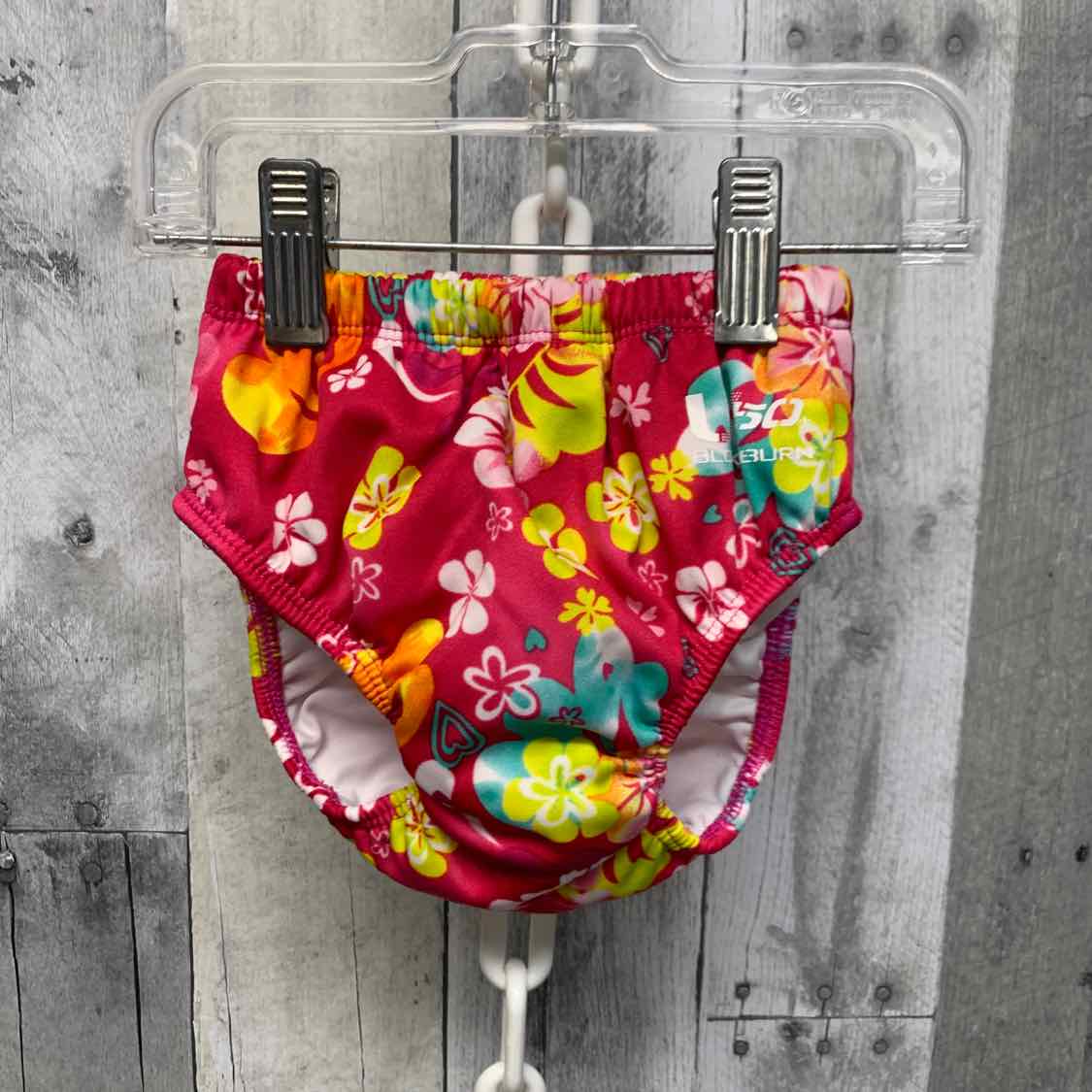 Size Medium Pink Print Speedo Swim Diaper