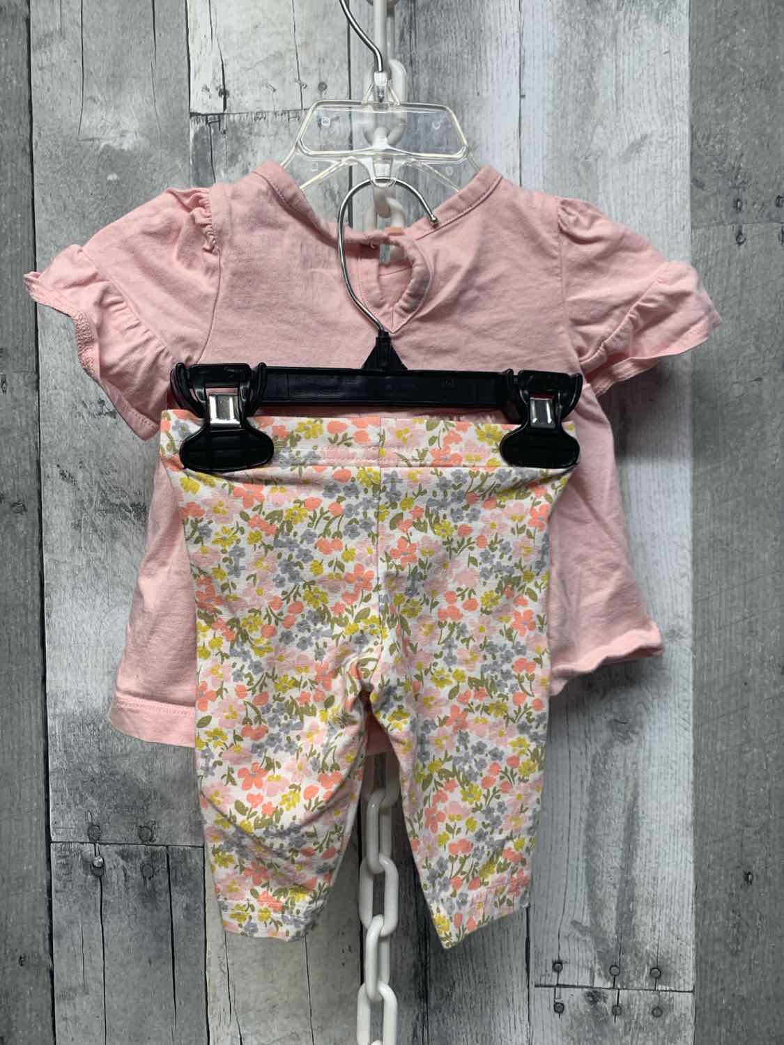 Size 3 Months Pink/White Just One You Shirt/Leggings