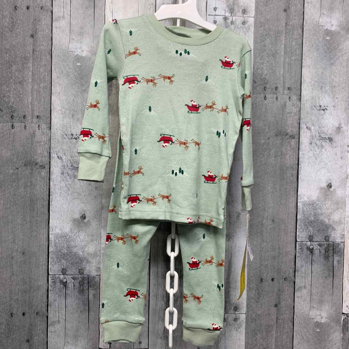 Size 18 Months Green Print Just One You 2pc PJs