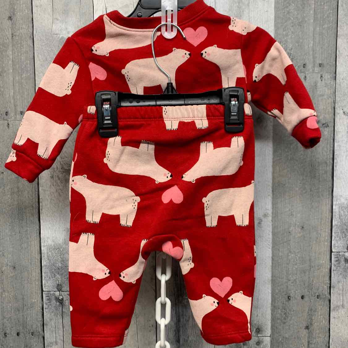 Size 3-6 Months Red Print Old Navy Shirt/Leggings