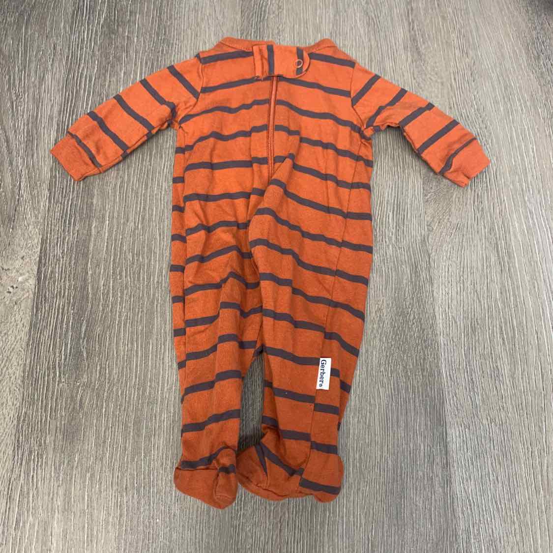 Size Preemie Orange/Gray Gerber Footy PJs
