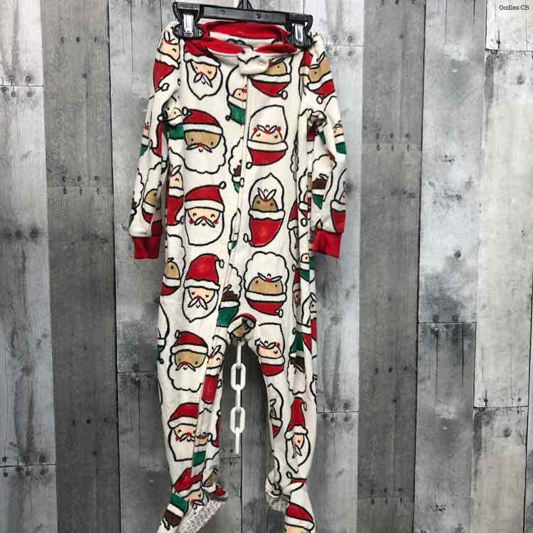 Size 24 Months White/Red Carter's Footy PJs