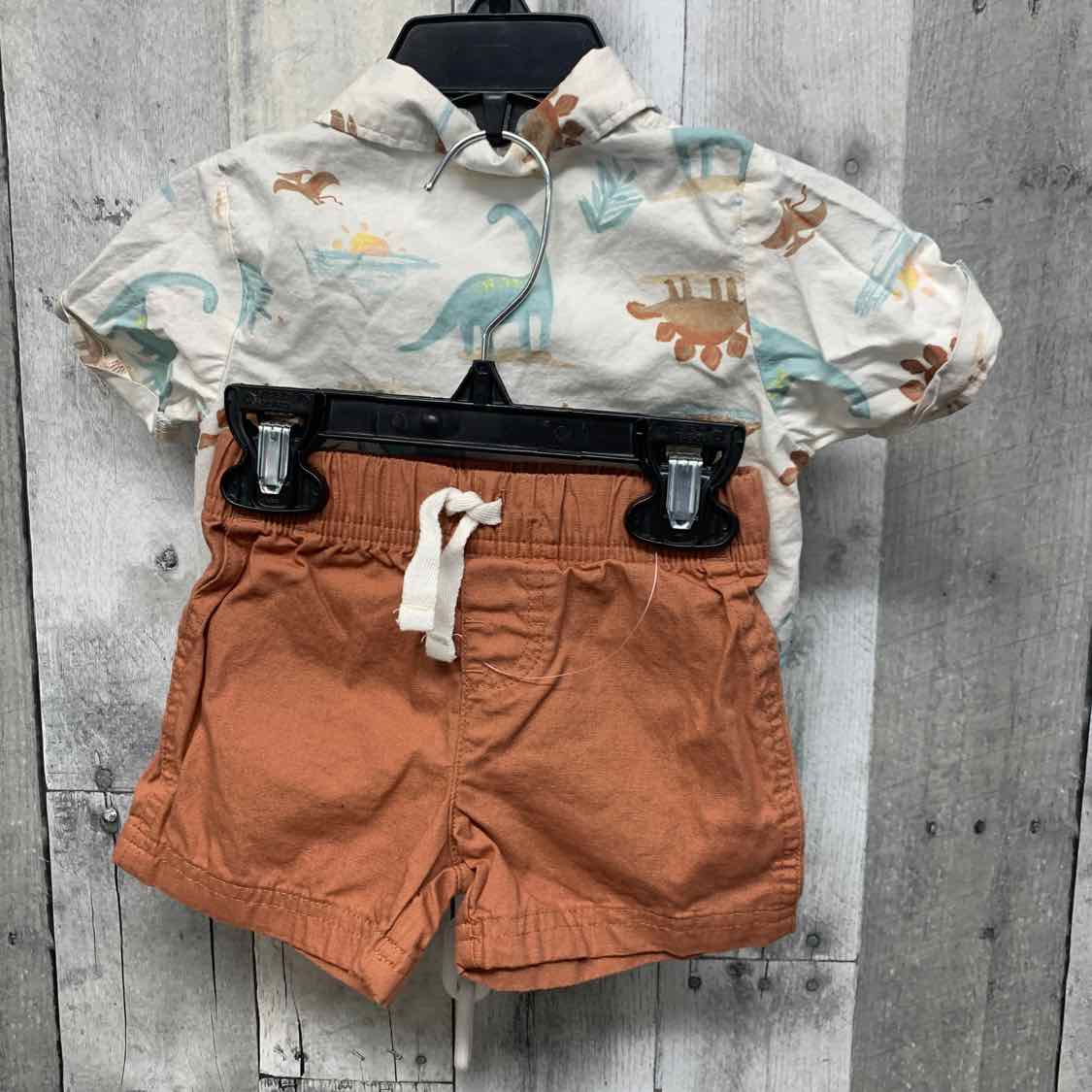 Size 9 Months Blue/Brown Just One You Shirt/Shorts