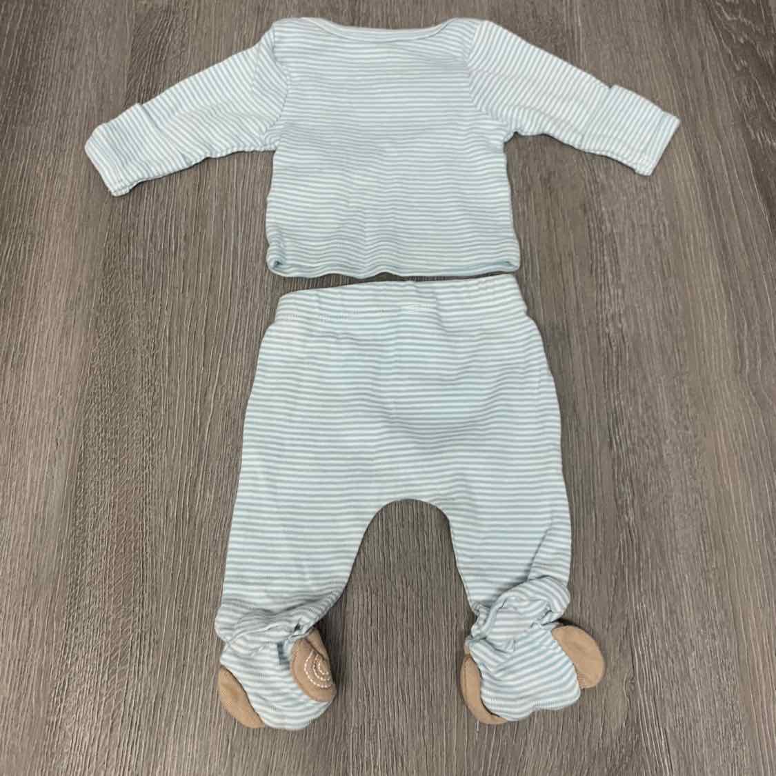 Size Preemie Blue Striped Carter's Shirt/Pants - OodlesCB