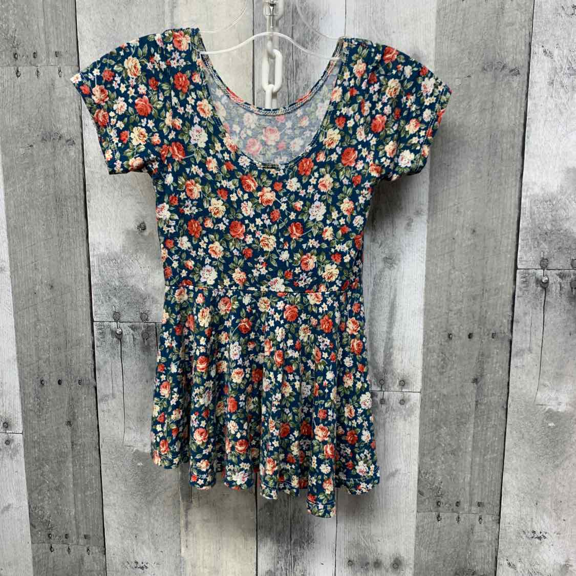 Size 3T Blue Floral Print B Brand Short Sleeve Shirt