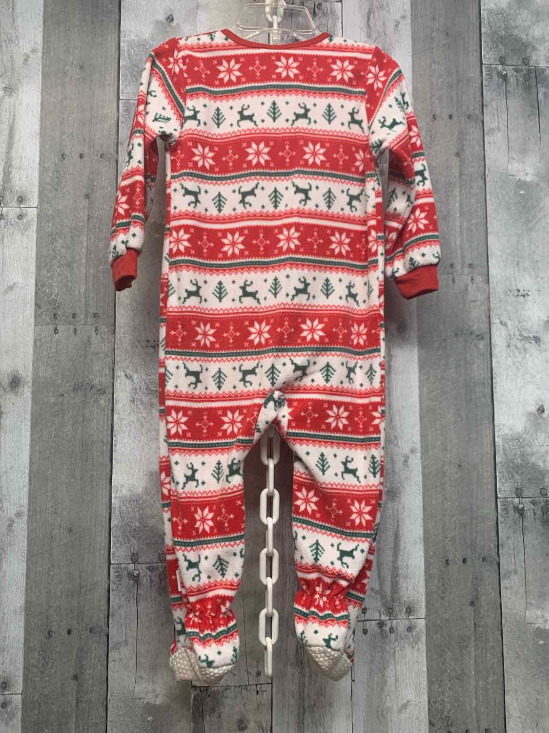 Size 2T Red/White Gerber Footy PJs