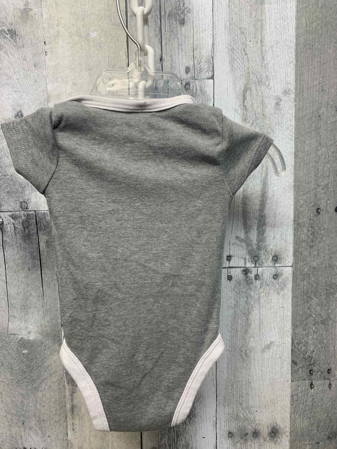 Size 0-6 Months Gray/White Sport Brand Bodysuit