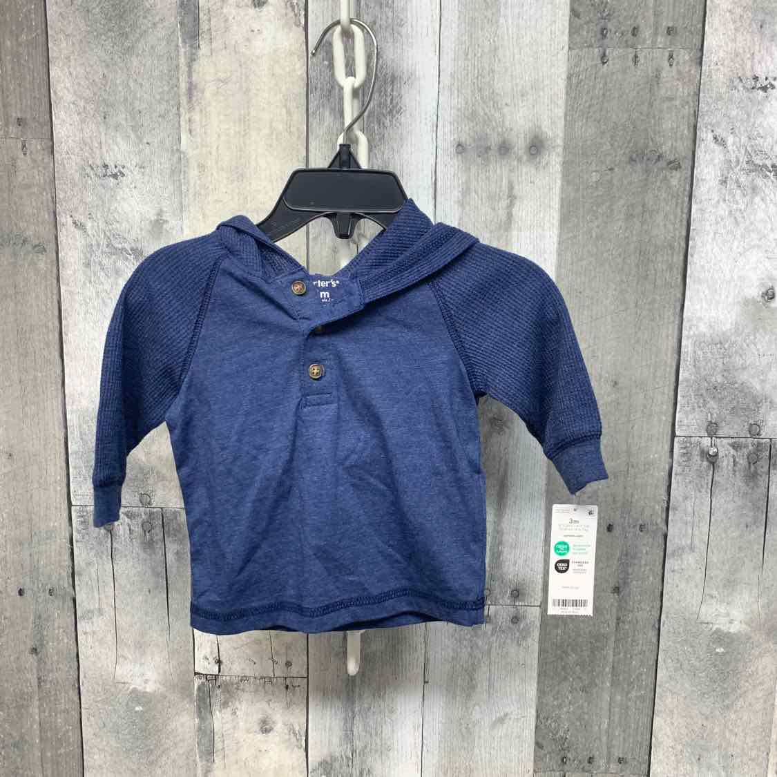 Size 3 Months Navy Carter's Long Sleeve Shirt