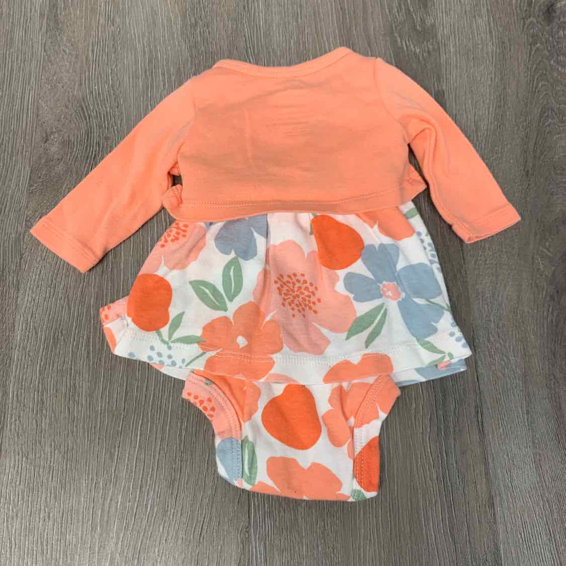 Size Preemie White/Orange Child of Mine 2pc Dress - OodlesCB