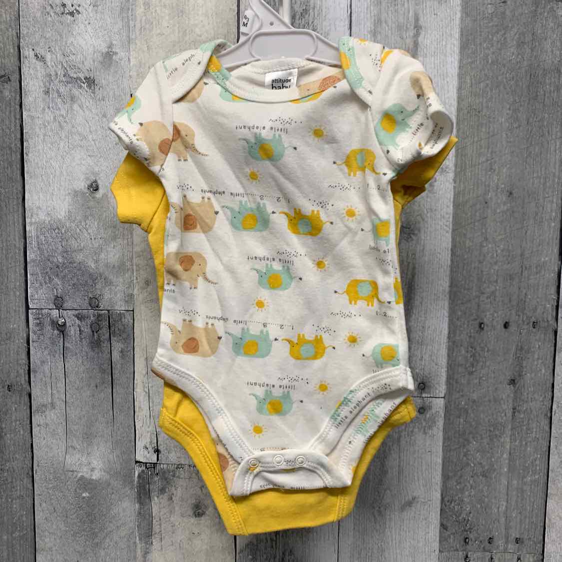 Size 0-3 Months White/Yellow B Brand Bodysuit - OodlesCB