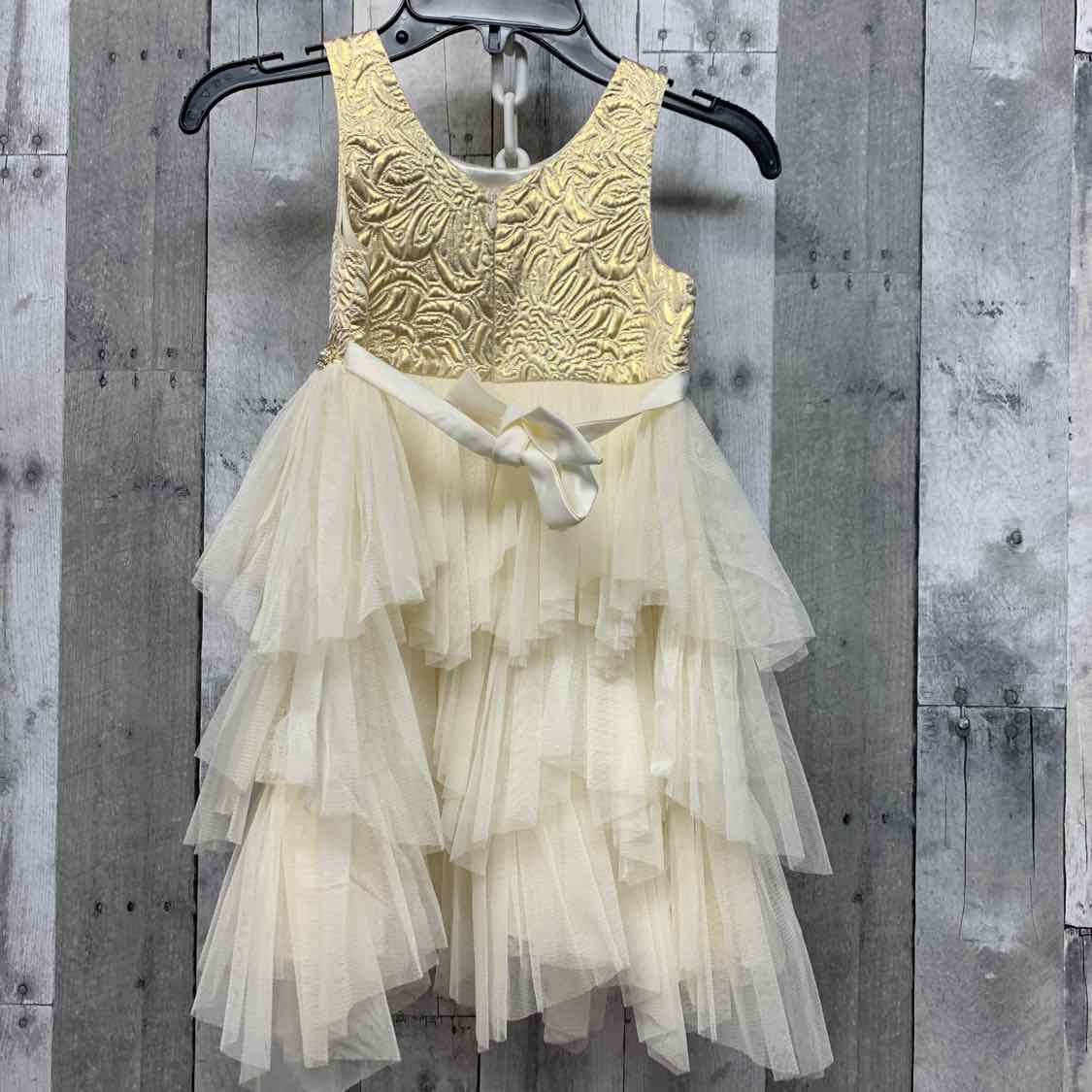 Size 4T Ivory/Gold American Princess Dress - Party