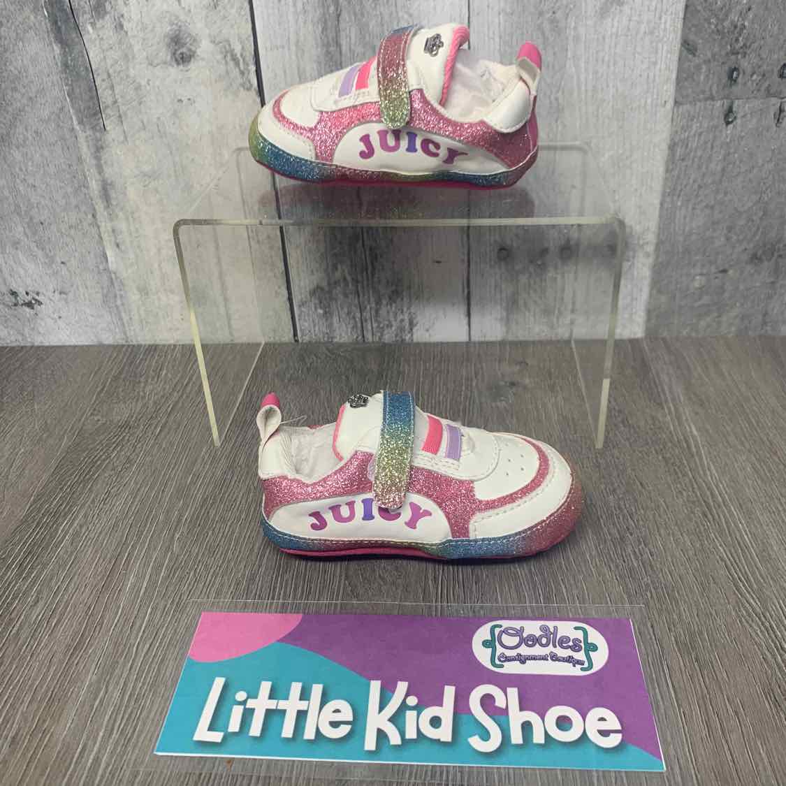 Size 4 White/Pink Juicy Coture Soft Sole Shoes