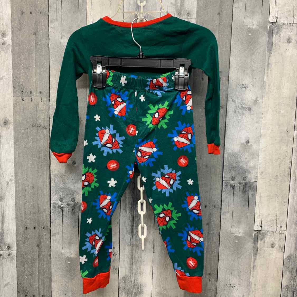 Size 6 Green Print Spiderman 2pc PJs
