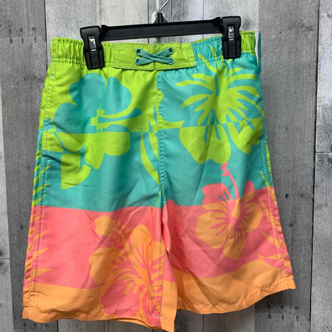 Size 12/14 Green/Pink Wurl Swim Trunks