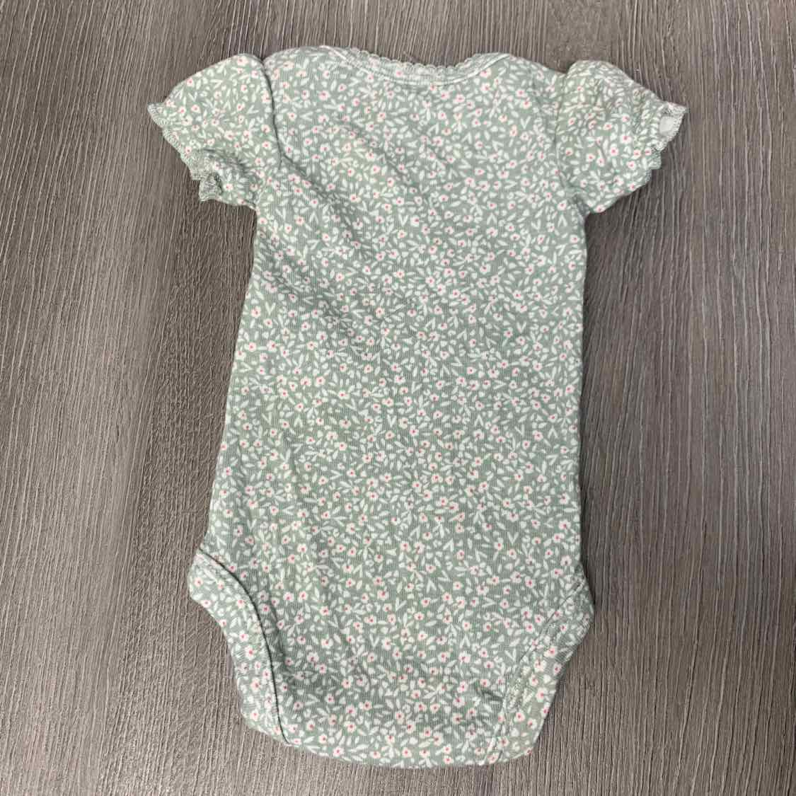 Size Preemie Green Floral Print Child of Mine Bodysuit - OodlesCB