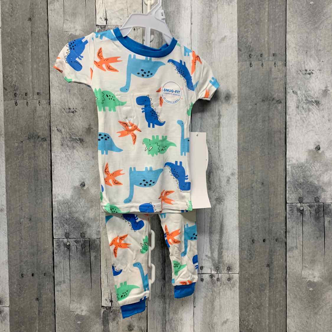 Size 12 Months White/Blue Bon Bebe 2pc PJs - OodlesCB