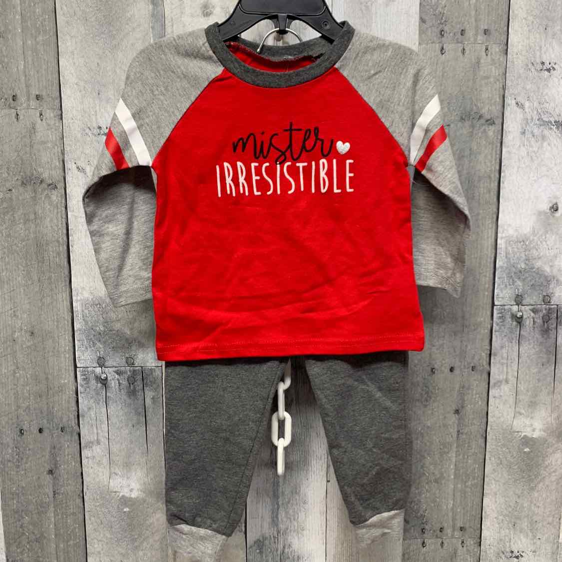 Size 18 Months Red/Gray Baby Essentials Shirt/Pants
