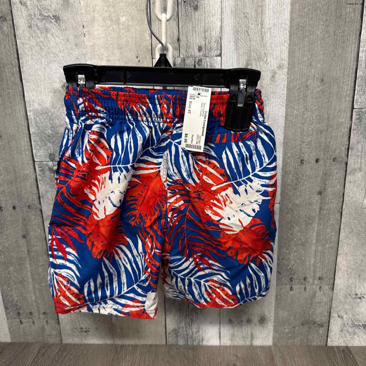 Size 4T Blue/Red Reel Legends Swim Trunks - OodlesCB