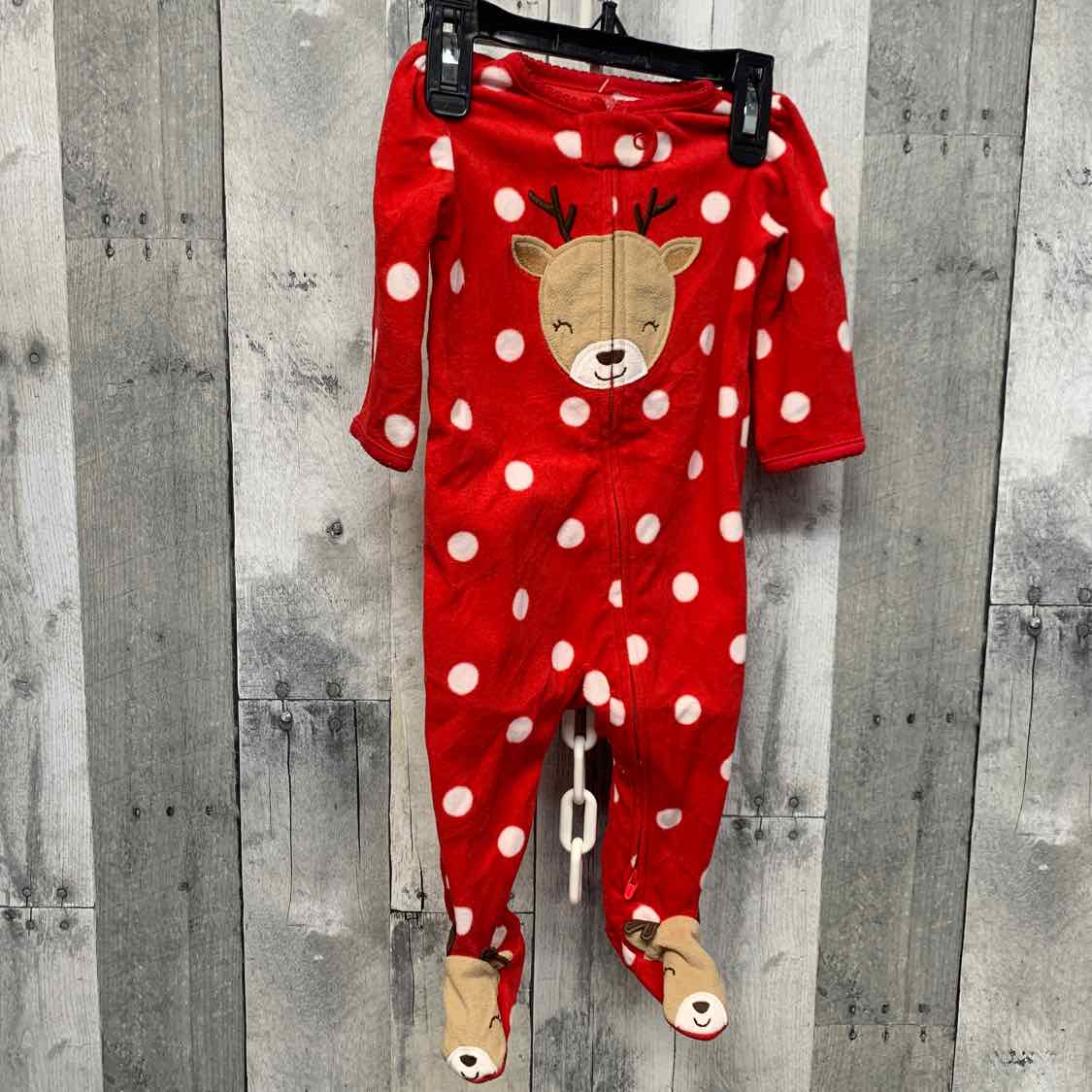 Size 6 Months Red Print Just One You Footy PJs