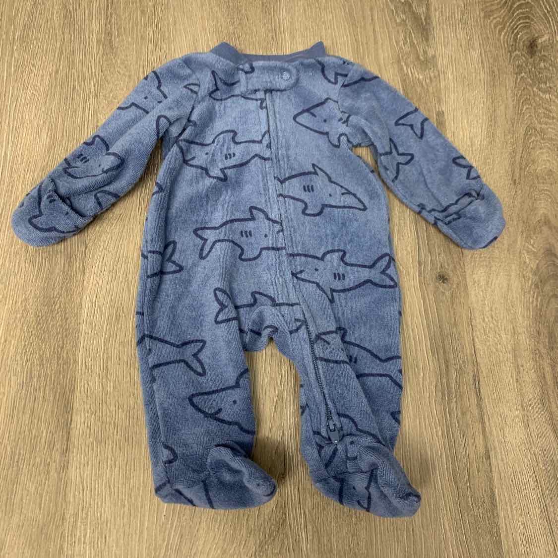 Size Preemie Blue Carter's Footy PJs