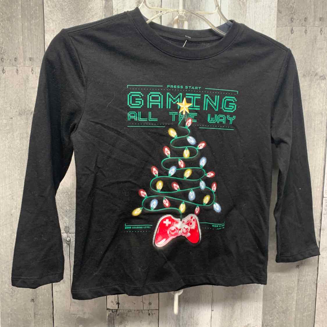Size 4/5 Black Graphic Holiday Brands Long Sleeve Shirt