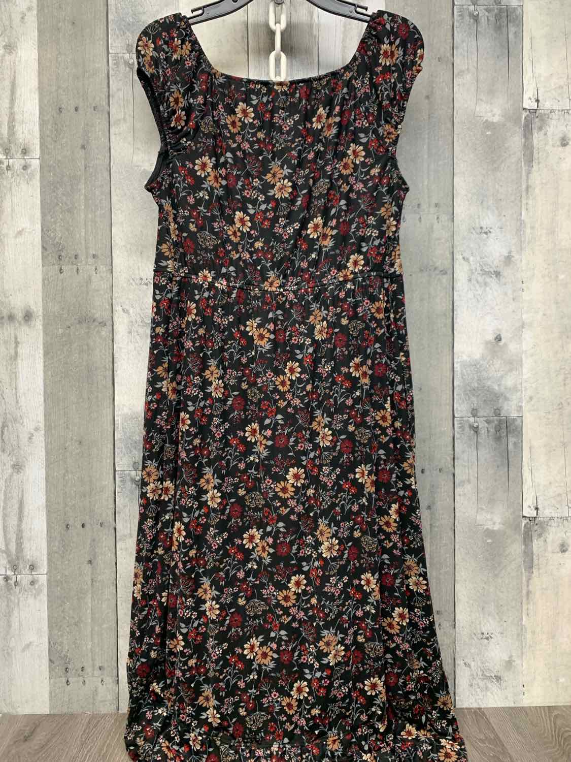 Size 15/16 Black Floral Print Abercrombie Dress