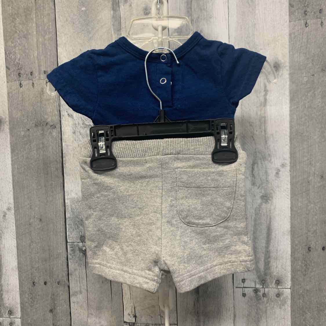 Size 0-3 Months Navy/Blue Mid Brand Shirt/Shorts - OodlesCB