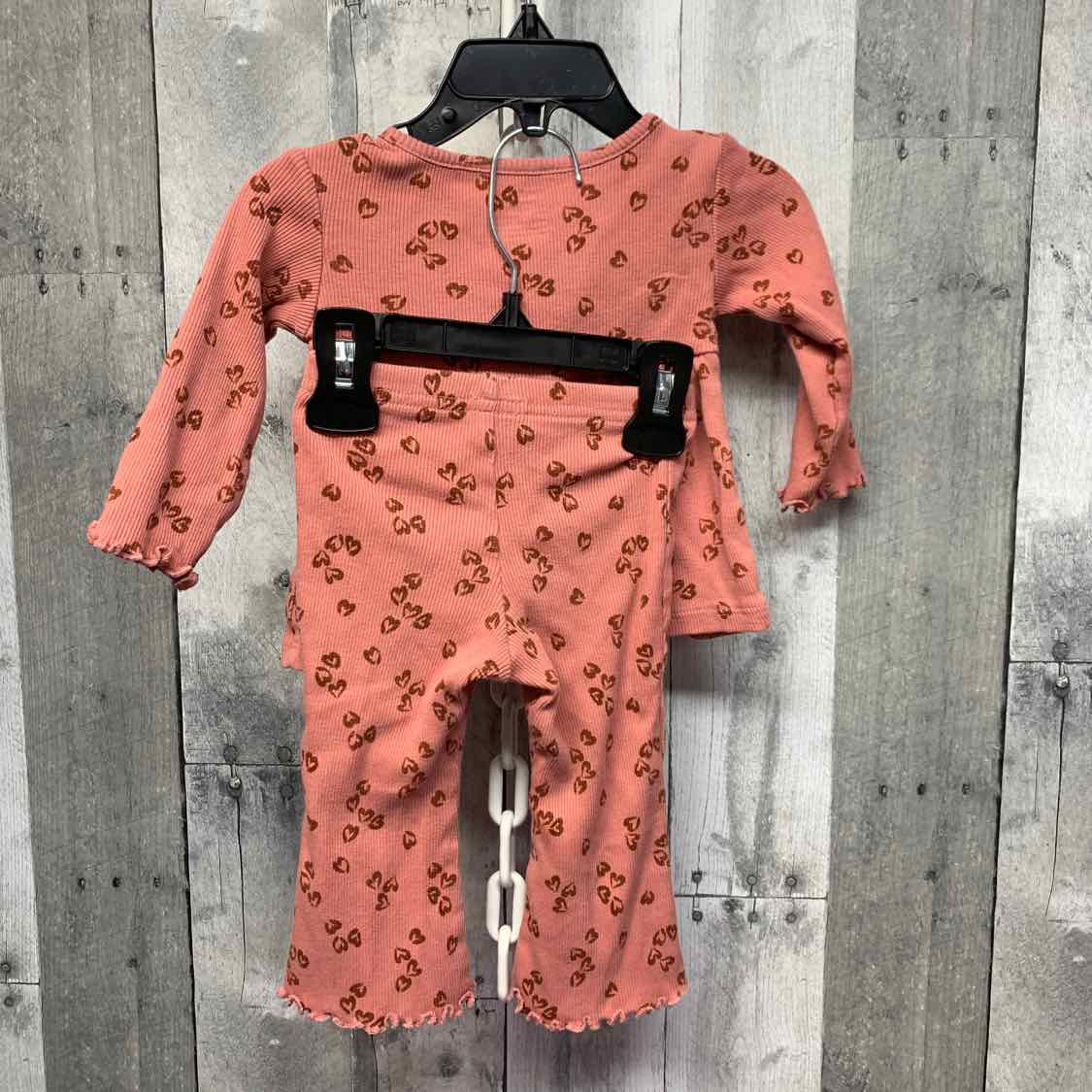 Size 12 Months Pink Print Carter's Shirt/Leggings