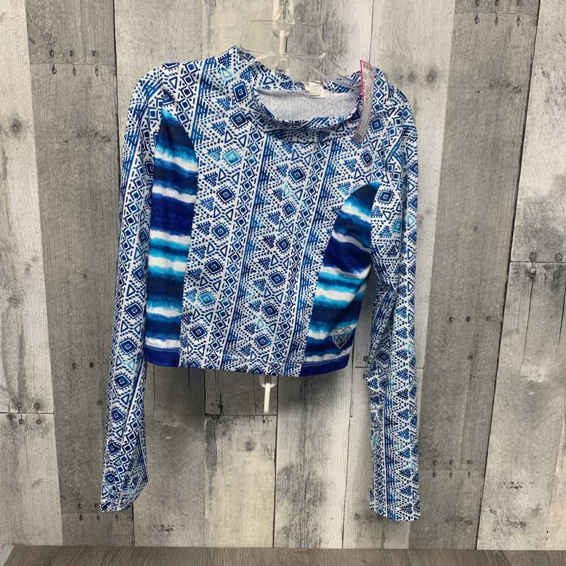 Size 10 Blue/White Body Glove Swim Top