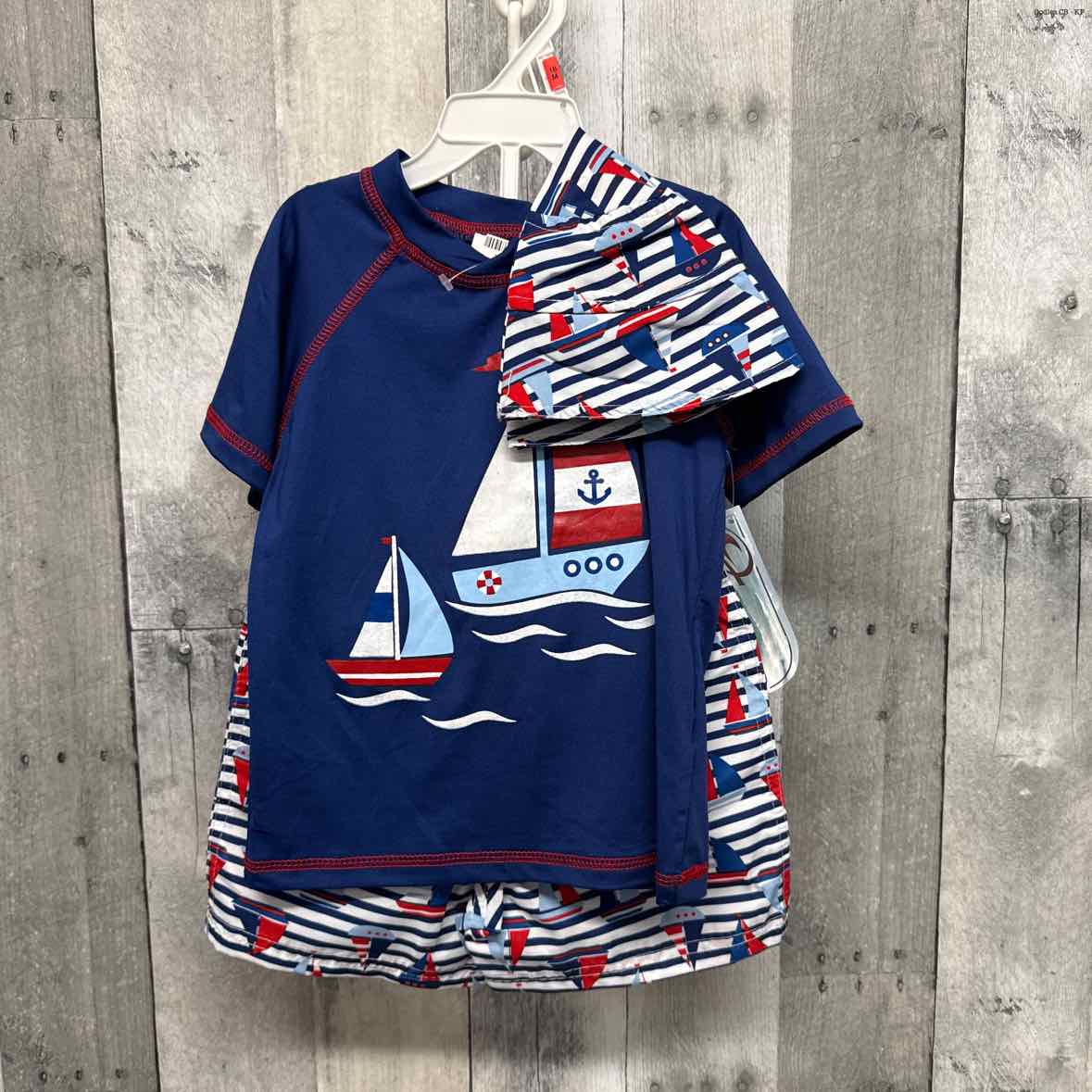 Size 18 Months Navy/Red B Brand 2pc+ Swim Suit