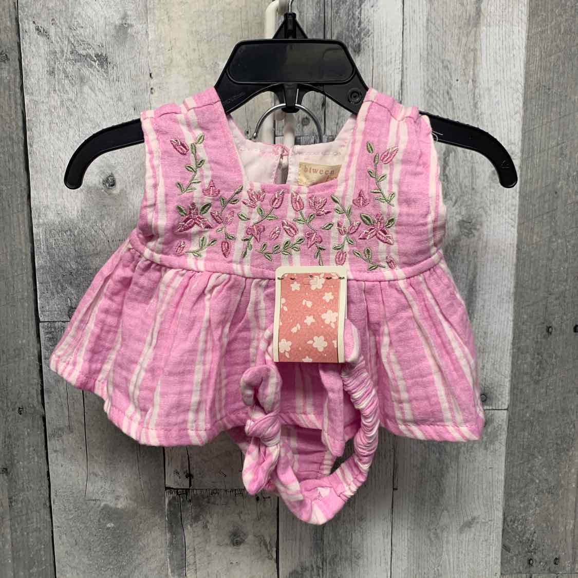 Size 3 Months Pink Striped Btween Shirt/Shorts