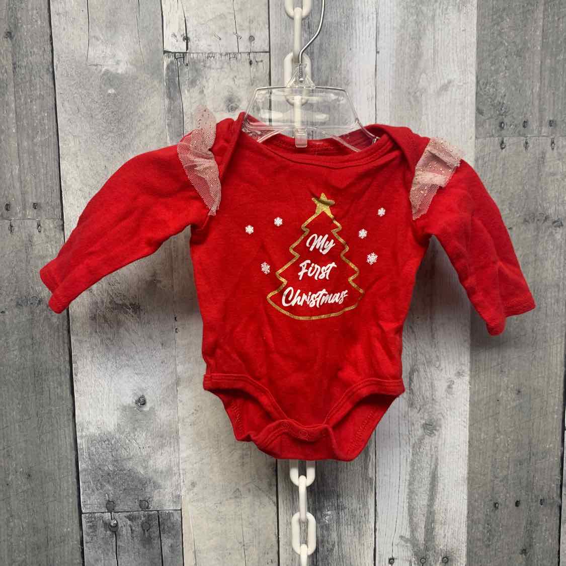 Size 0-3 Months Red/Gold B Brand Bodysuit