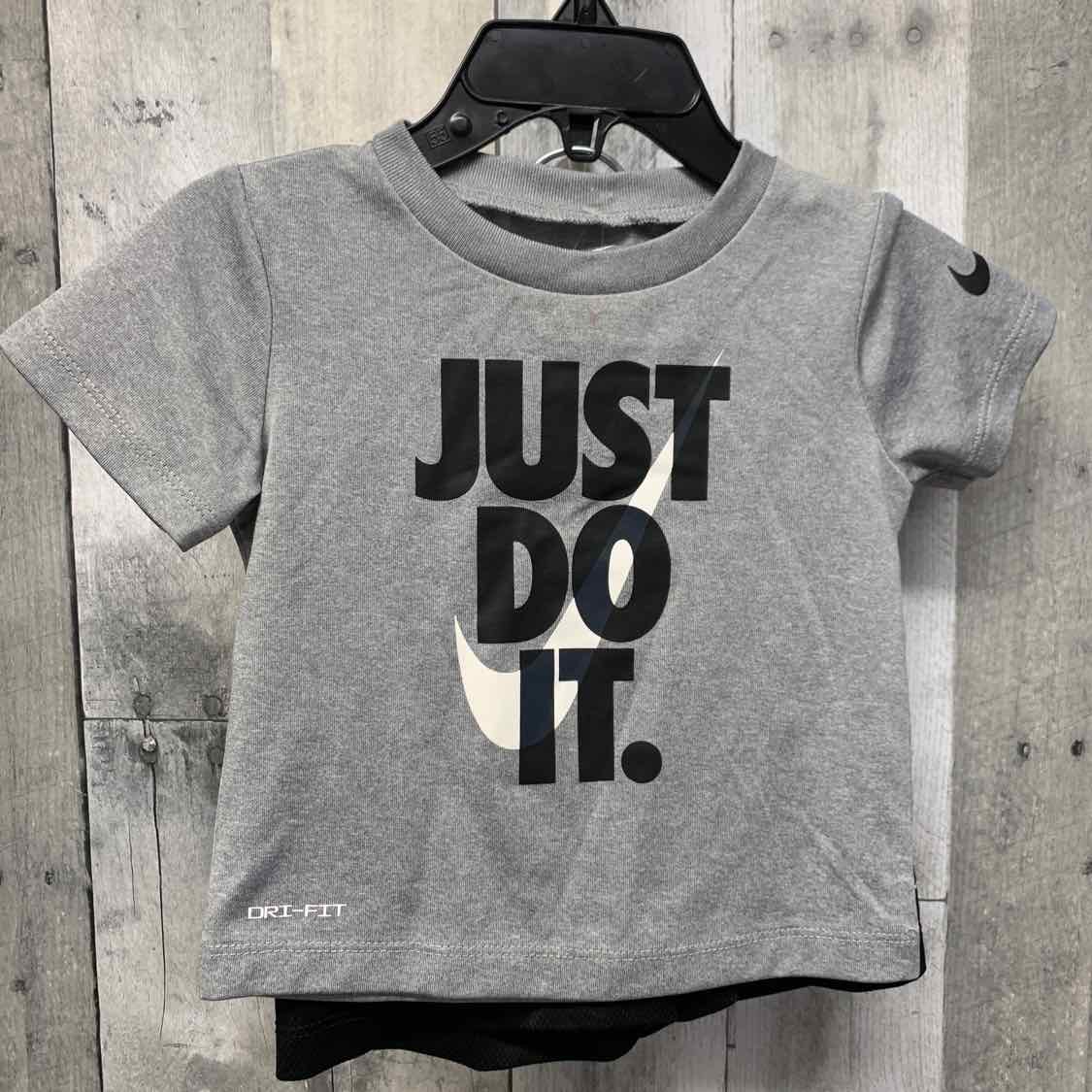 Size 12 Months Gray/Black Sport Brand Shirt/Shorts