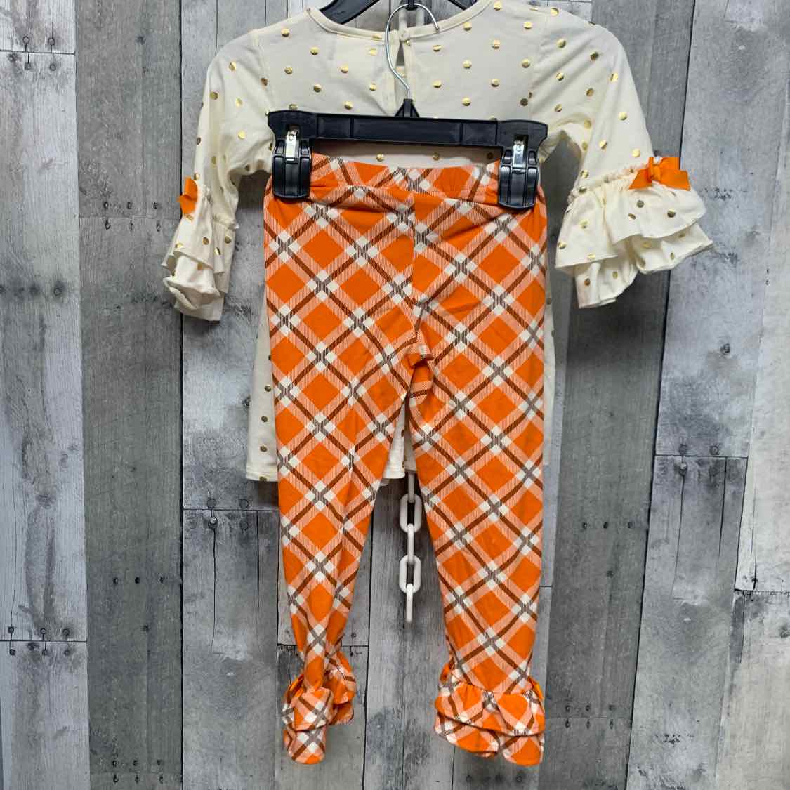 Size 4T Ivory/Orange Rare Editions Shirt/Pants