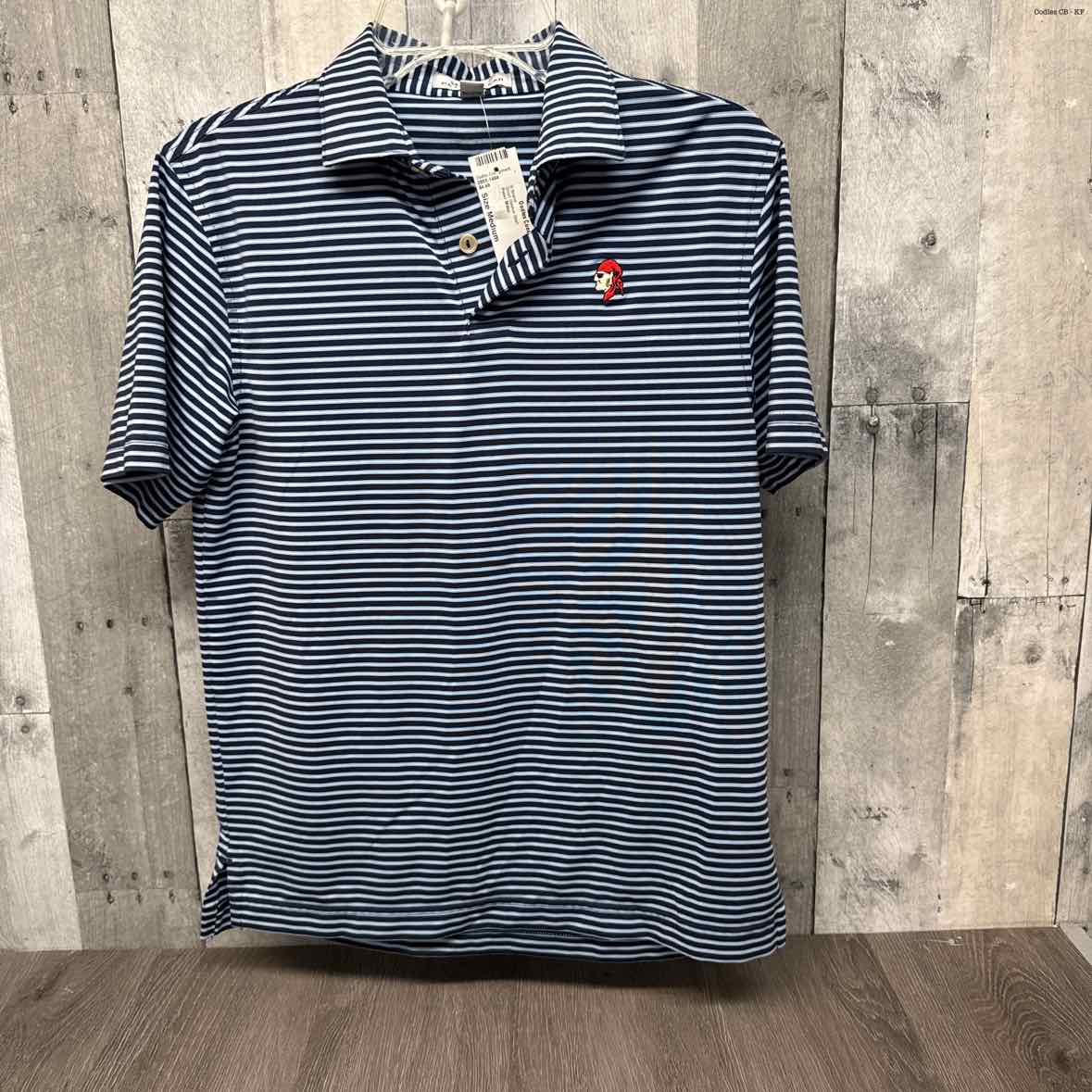 Size Medium Blue Striped B Brand Short Sleeve Shirt
