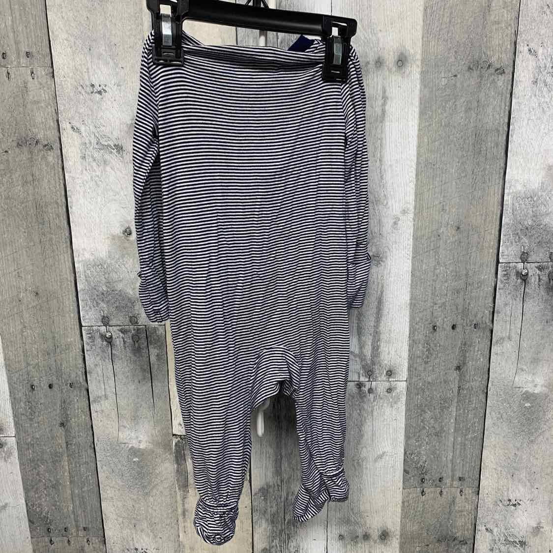 Size 6 Months Navy Striped Sport Brand Footy PJs