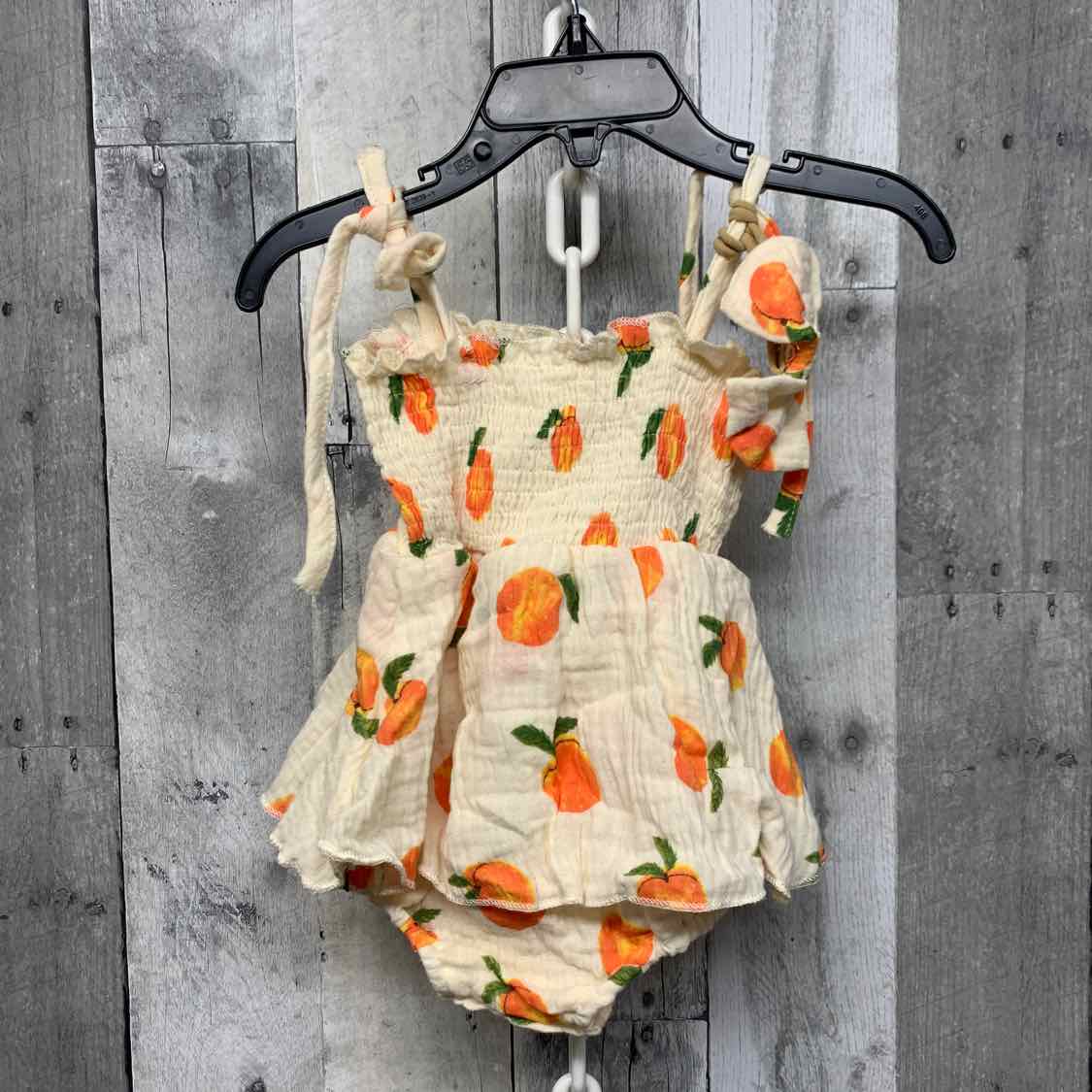 Size 12 Months Ivory/Orange B Brand Romper