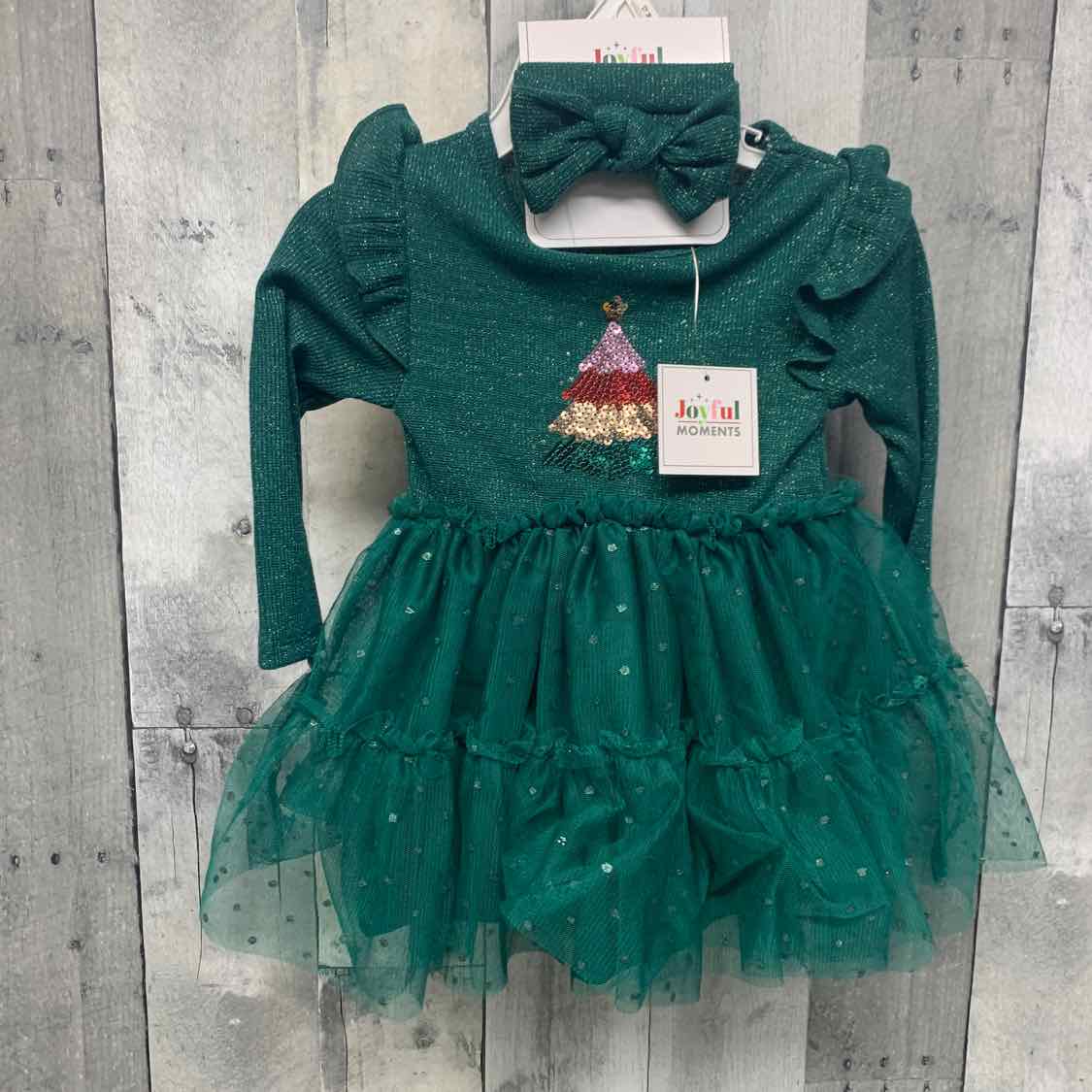 Size 12 Months Green Holiday Brands 2pc Dress