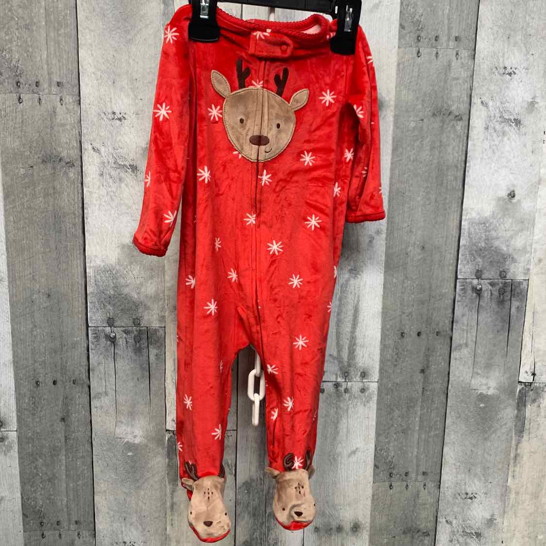 Size 9 Months Red Print Just One You Footy PJs