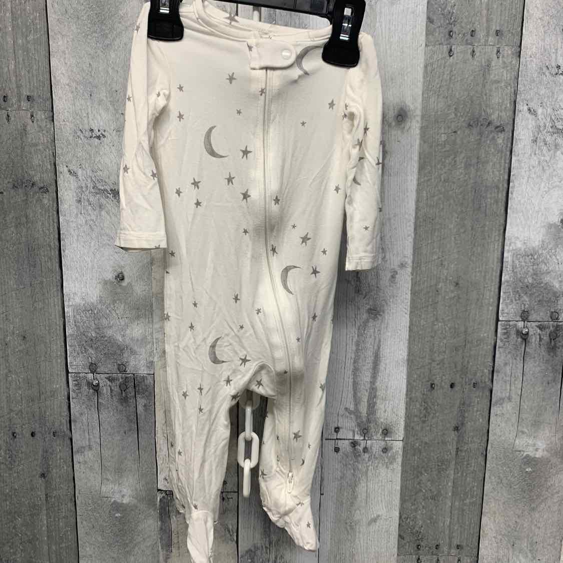 Size 6 Months White Print Just One You Footy PJs