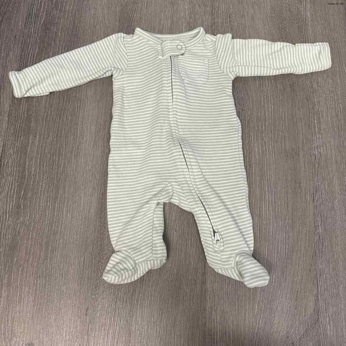 Size Preemie Green/White Child of Mine Footy PJs