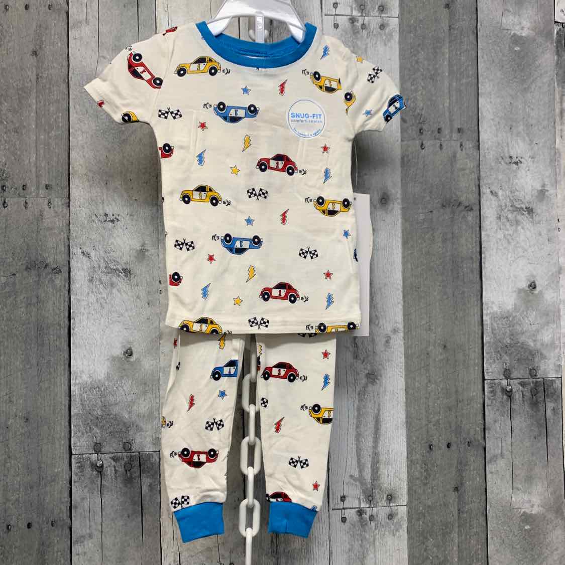 Size 12 Months White/Blue Bon Bebe 2pc PJs - OodlesCB