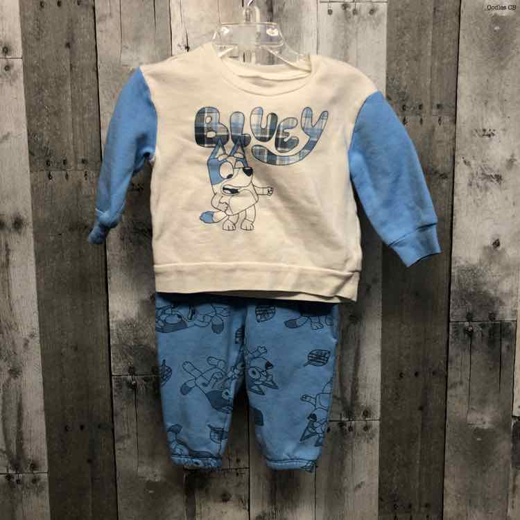 Size 12 Months White/Blue Disney Shirt/Pants