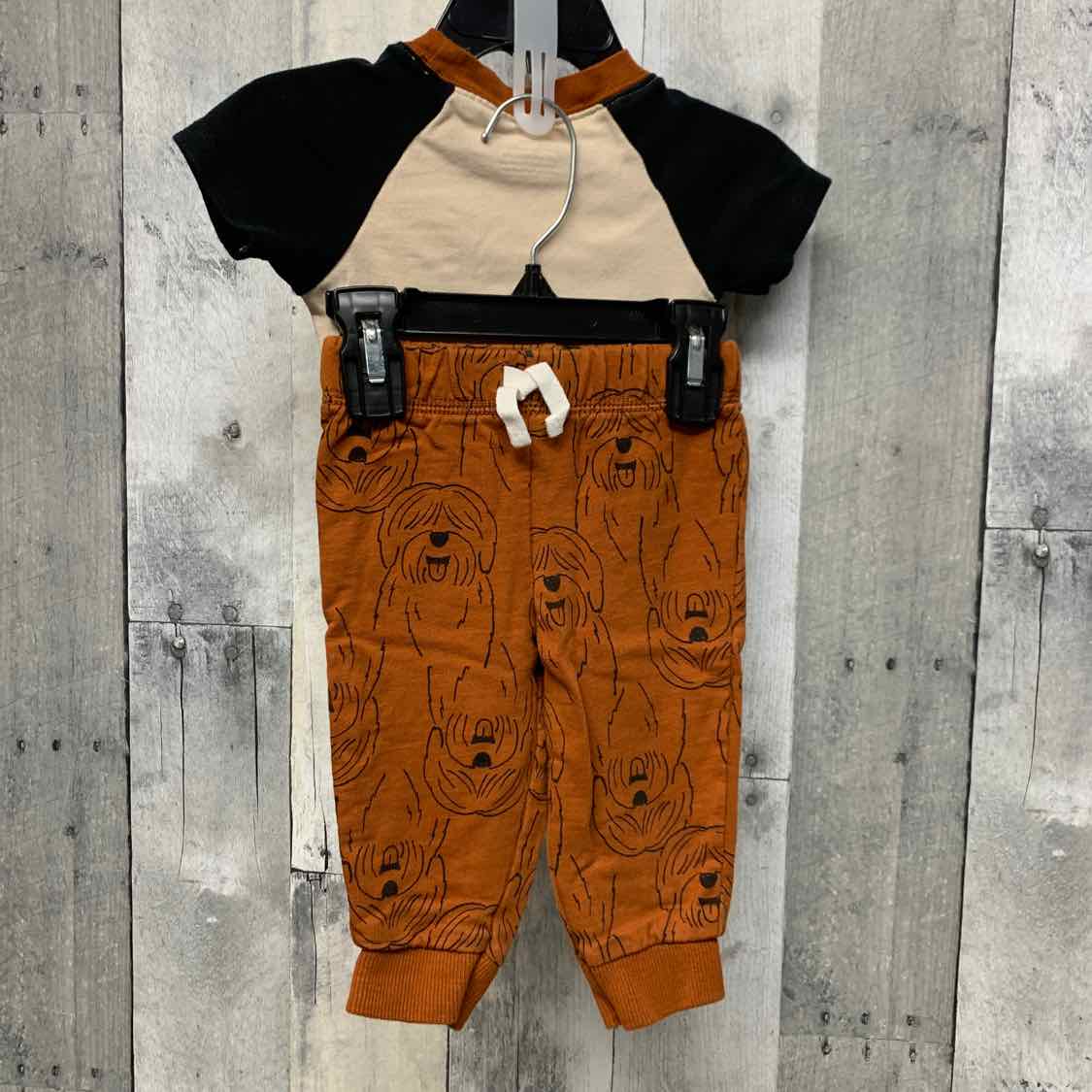 Size 6 Months Brown Print Carter's Shirt/Pants