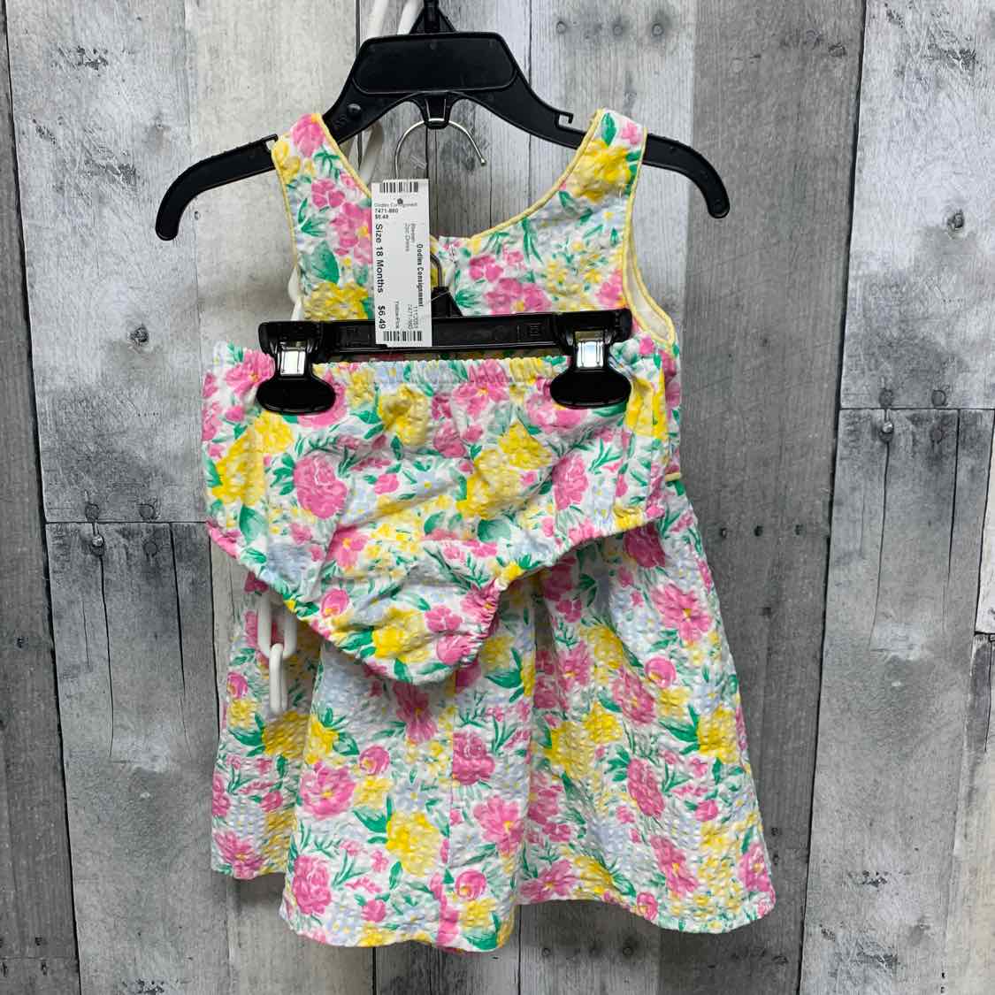 Size 18 Months Yellow/Pink Btween 2pc Dress